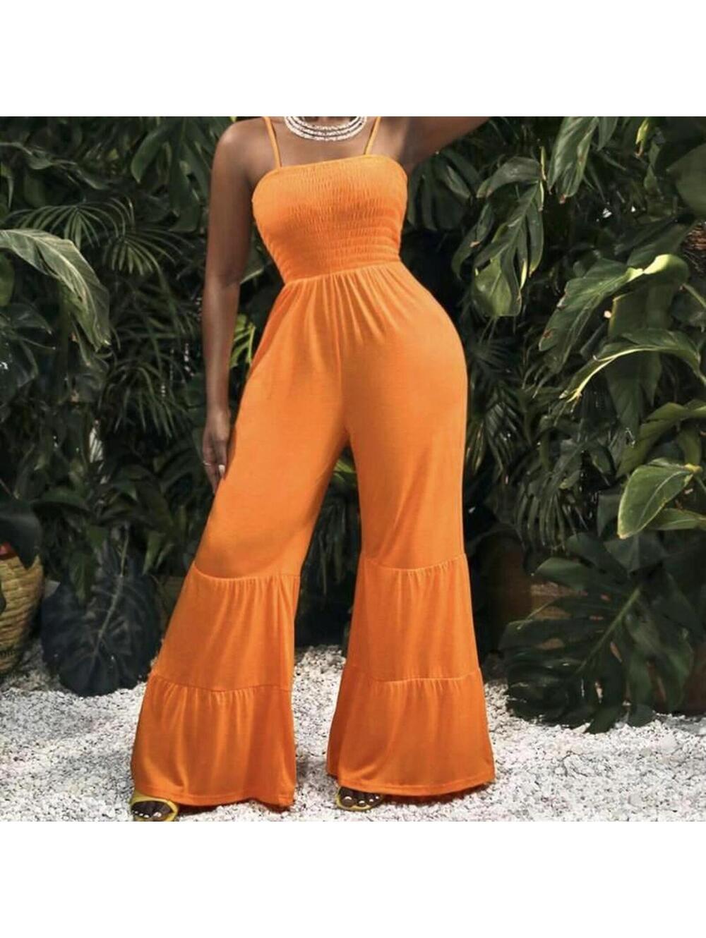 SHEIN Women's Orange Jumpsuit